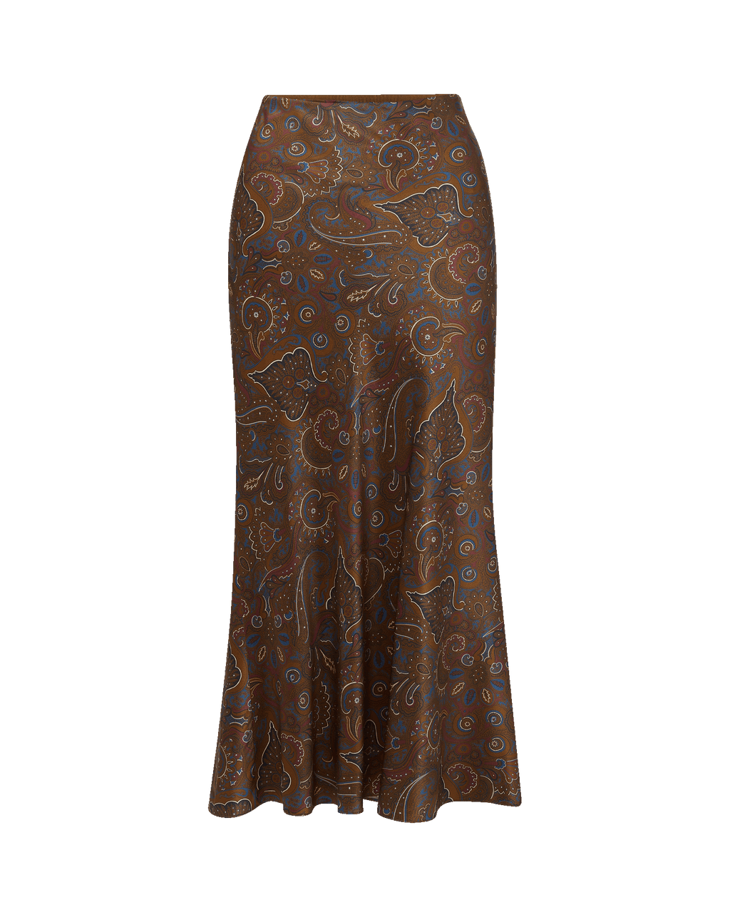 Clover Stretch-Silk Midi Skirt