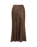 Clover Stretch-Silk Midi Skirt