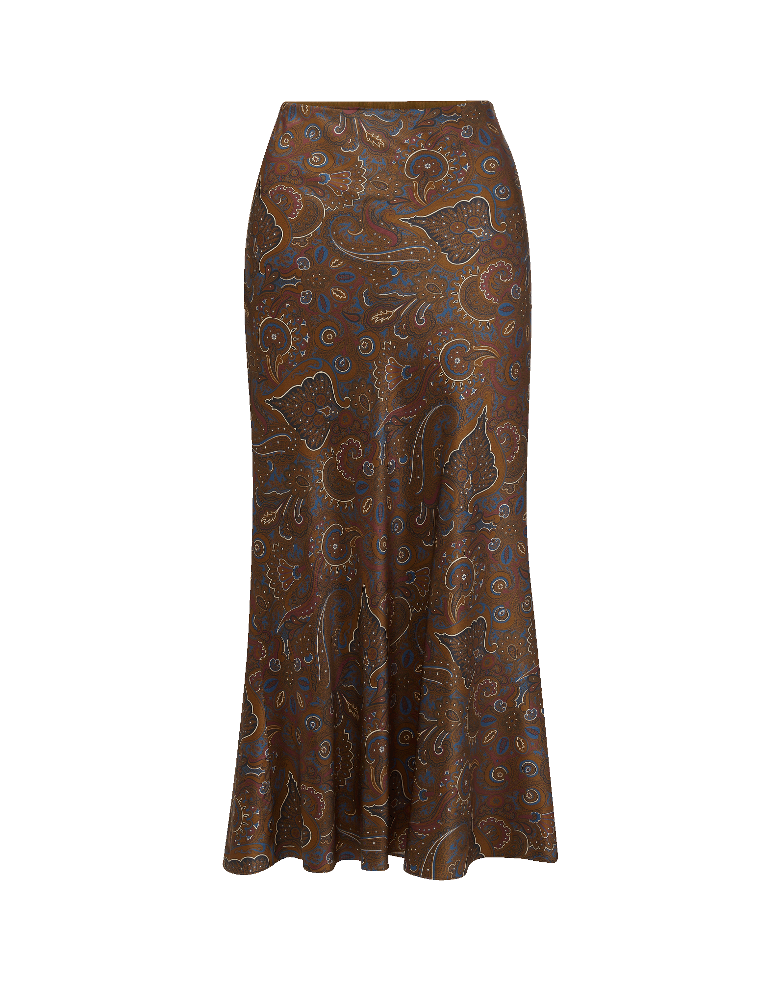 Clover Stretch-Silk Midi Skirt